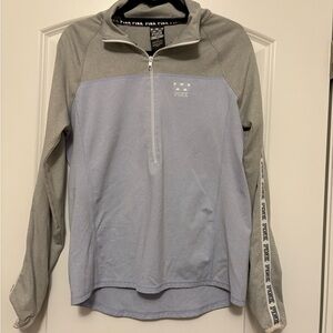 Victoria's Secret PINK Gray and Light Blue Quarter-Zip